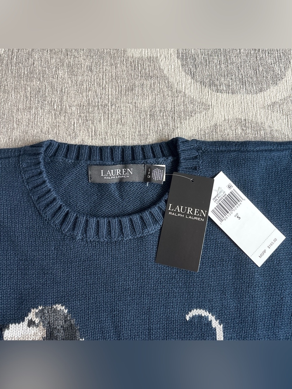NWT Lauren Ralph Lauren Cotton Dog Sweater S - Picture 2 of 3